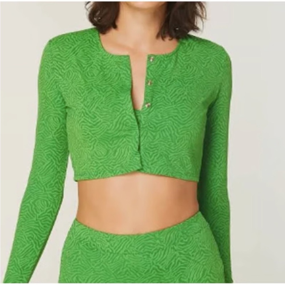 NWT Andie The Augusta Jacket Green Zebra Stripes